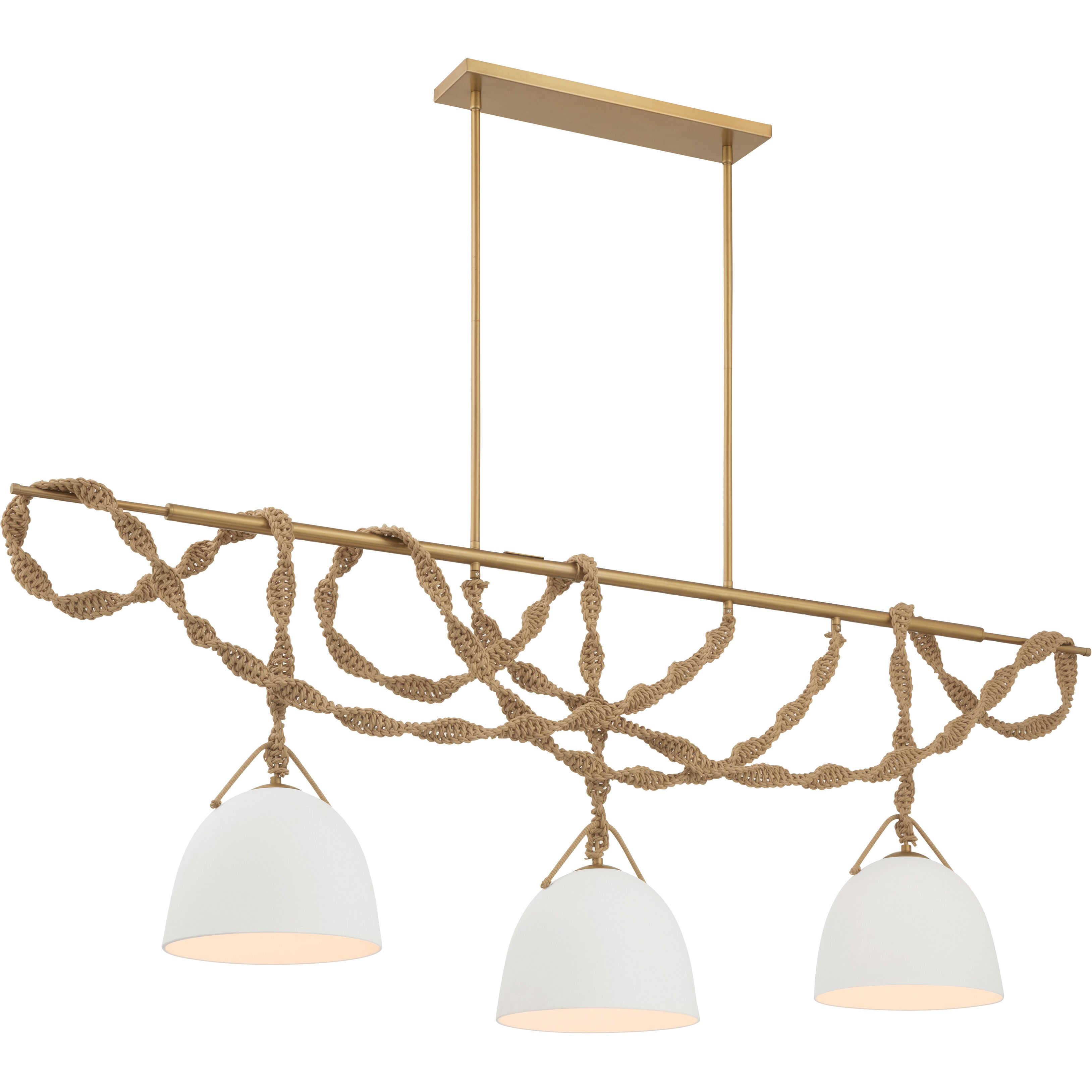 Cordon 3 Light 63.25 inch Legacy Brass Linear Chandelier Ceiling Light