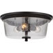 Neighborhood Tyler 3 Light 15 inch Flat Black Flushmount Ceiling Light in Clear Seeded, Neighborhood Collection