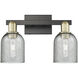 Arcadia Caledonia 2 Light 16 inch Black Antique Brass Bath Vanity Light Wall Light in Charcoal