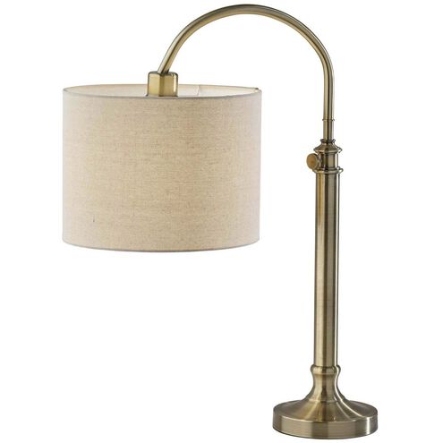 Barton 25 inch 100 watt Antique Brass Table Lamp Portable Light