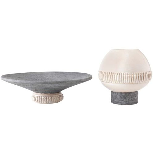 Taza Graphite Centerpiece and Vase Set, Set of 2