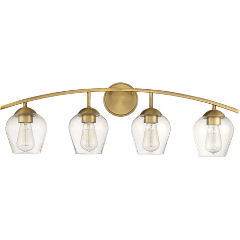 Transitional 4 Light 32.75 inch Bathroom Vanity Light