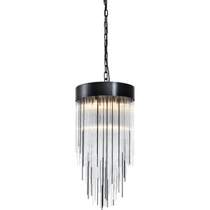 Waterfall 4 Light 12 inch Satin Brushed Black Pendant Ceiling Light