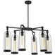 Yasmin 6 Light 19.5 inch Satin Black Outdoor Chandelier