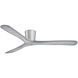 Avtur 60 inch Brushed Steel with Smoked Weather Grey Blades Flush Mount Ceiling Fan