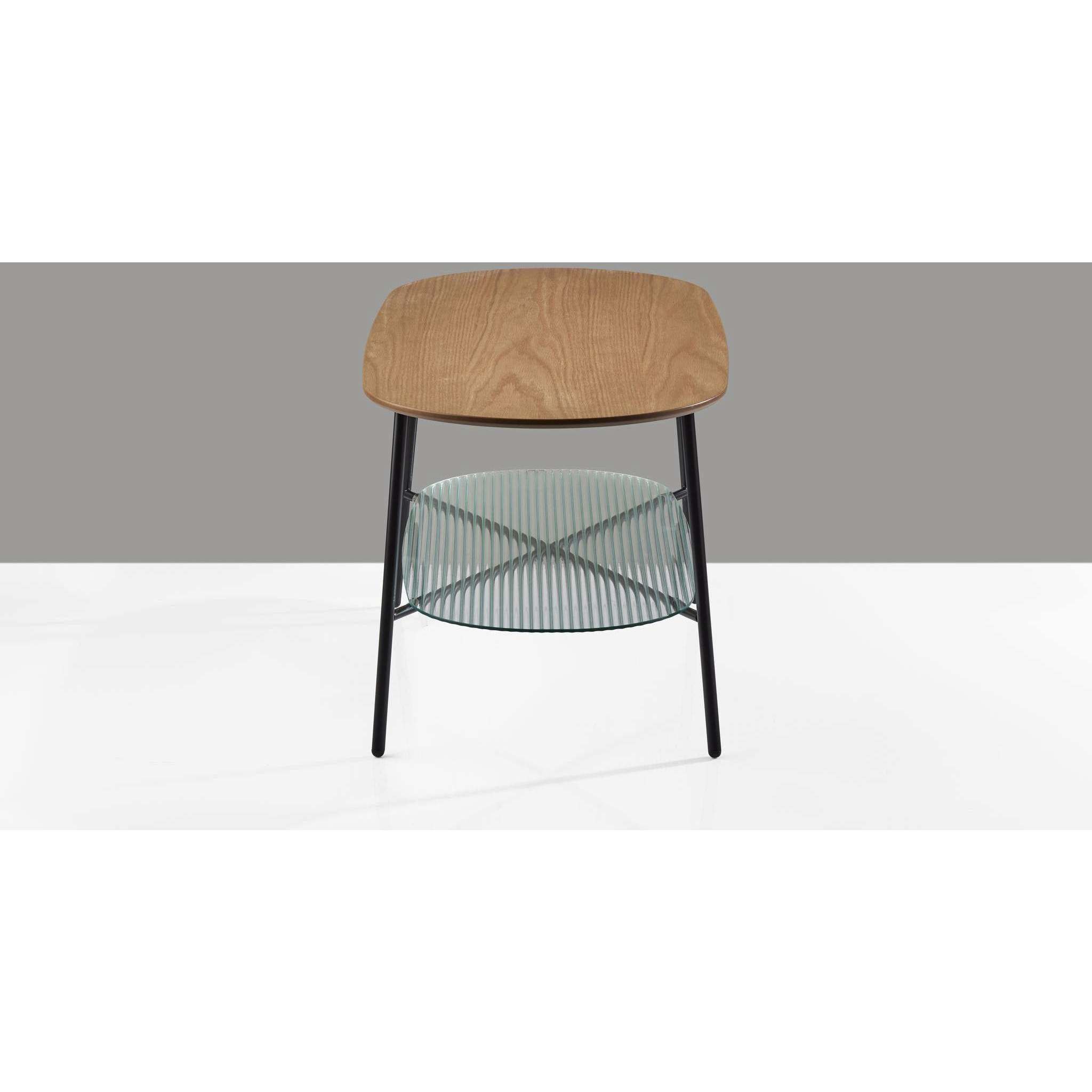 Diane 39.25 X 17.5 inch Natural Wood and Black Coffee Table