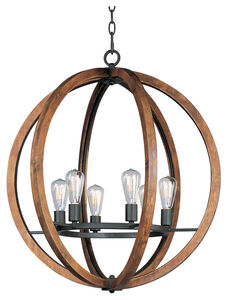 Bodega Bay 6 Light 30 inch Anthracite Chandelier Ceiling Light in Without Bulb
