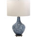 Cove 25 inch 150.00 watt Cobalt Blue and White with Brushed Nickel Table Lamp Portable Light