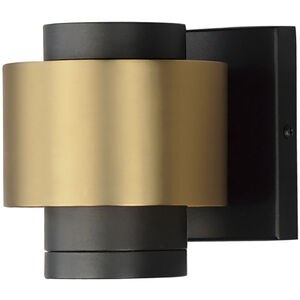 Reveal Outdoor LED 5.25 inch Black with Gold Outdoor Wall Mount