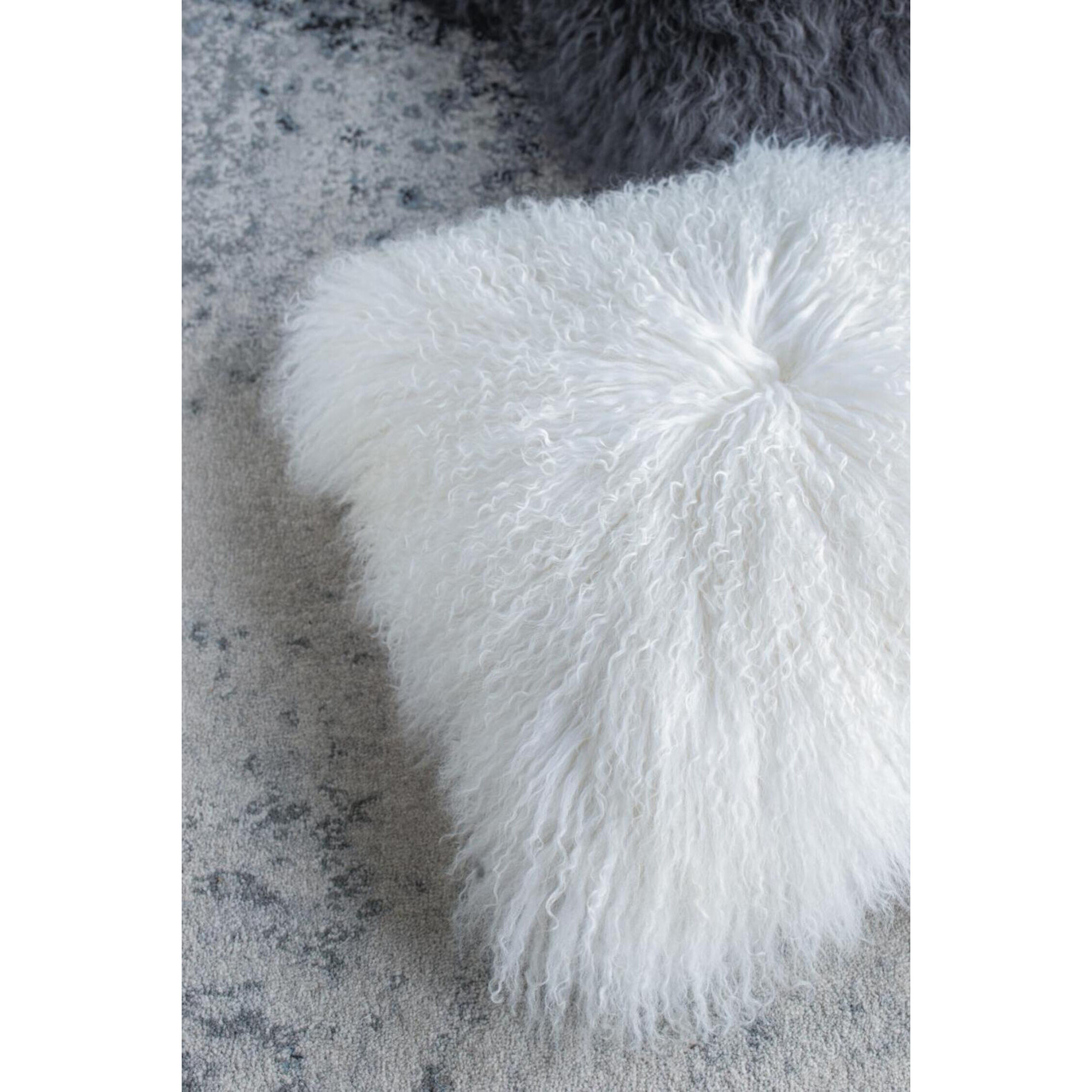 Lamb Fur 20 X 4 inch White Pillow in Natural