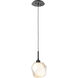 Gem LED 8.4 inch Matte Black Pendant Ceiling Light in 3000K LED, Amber