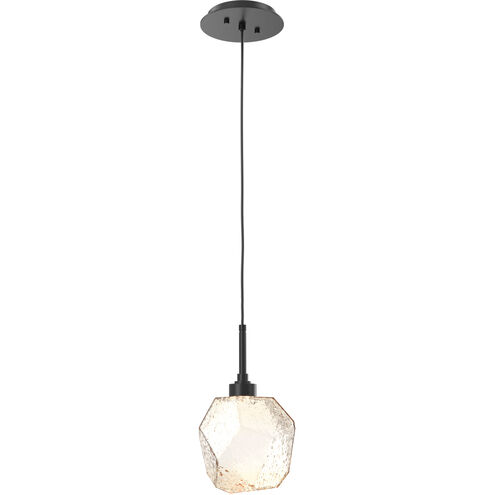 Gem LED 8.4 inch Matte Black Pendant Ceiling Light in 3000K LED, Amber