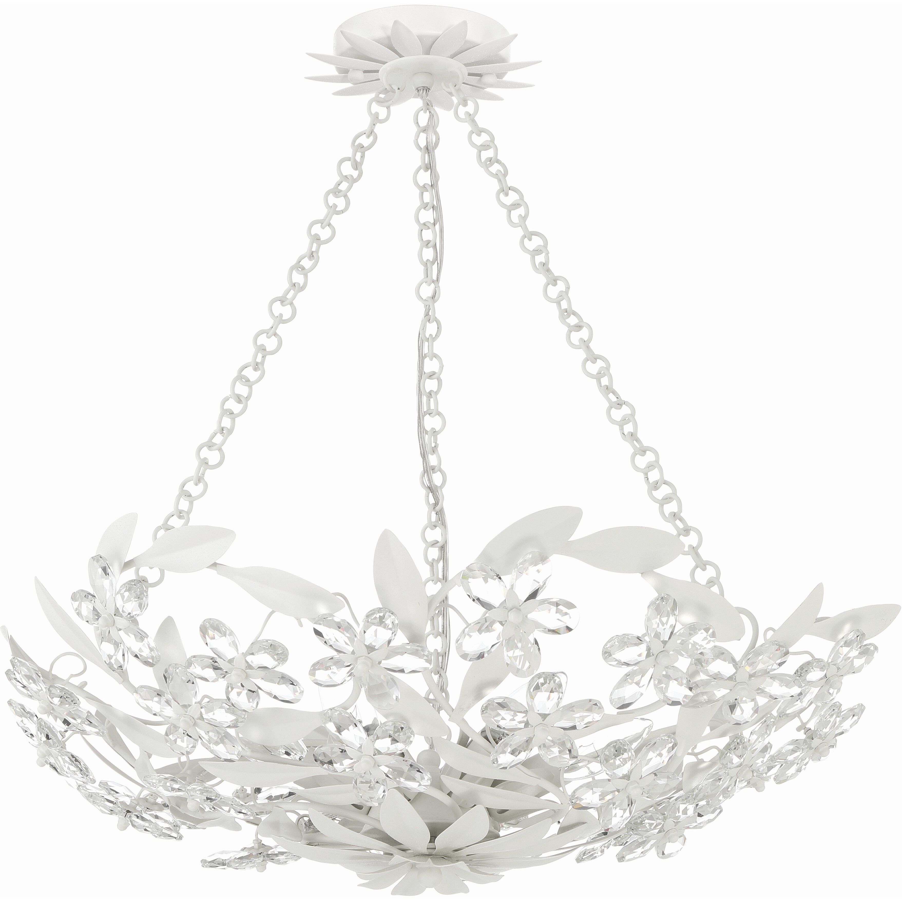 Marselle 6 Light 24 inch Matte White Semi Flush Ceiling Light