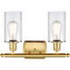 Ballston Clymer LED 16 inch Satin Gold Bath Vanity Light Wall Light in Clear Glass, Ballston