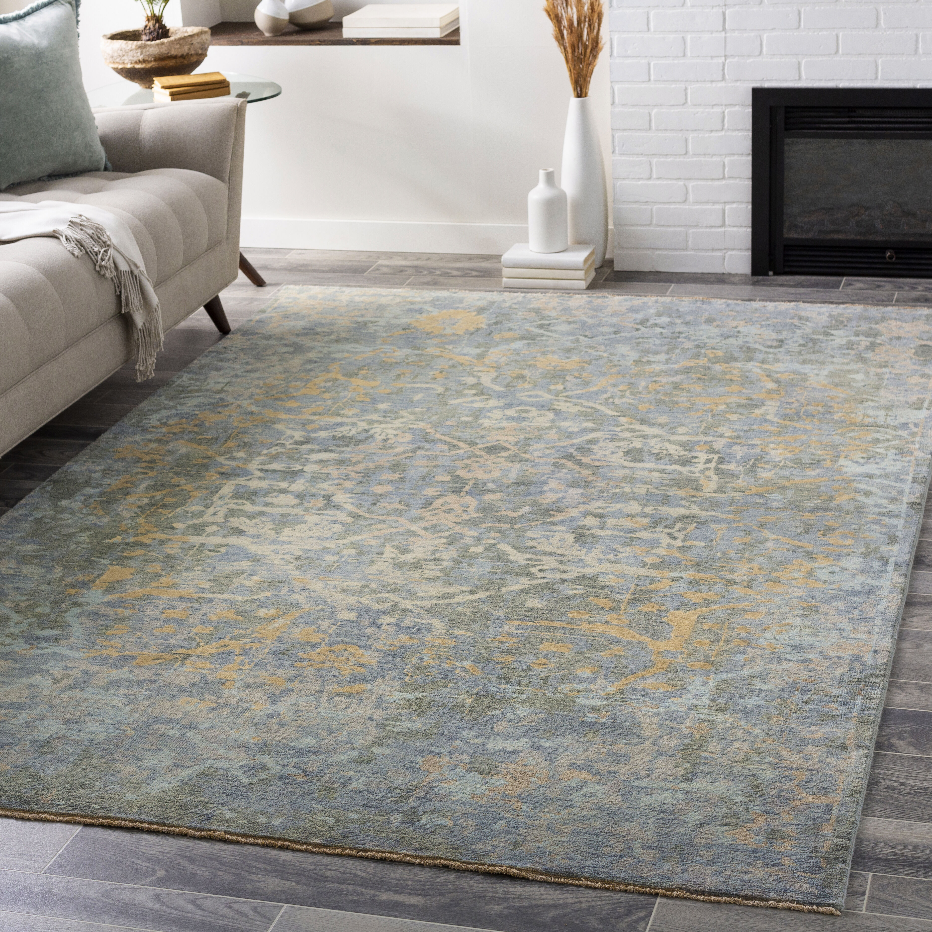 Normandy 156 X 108 inch Blue Rug in 9 x 13, Rectangle