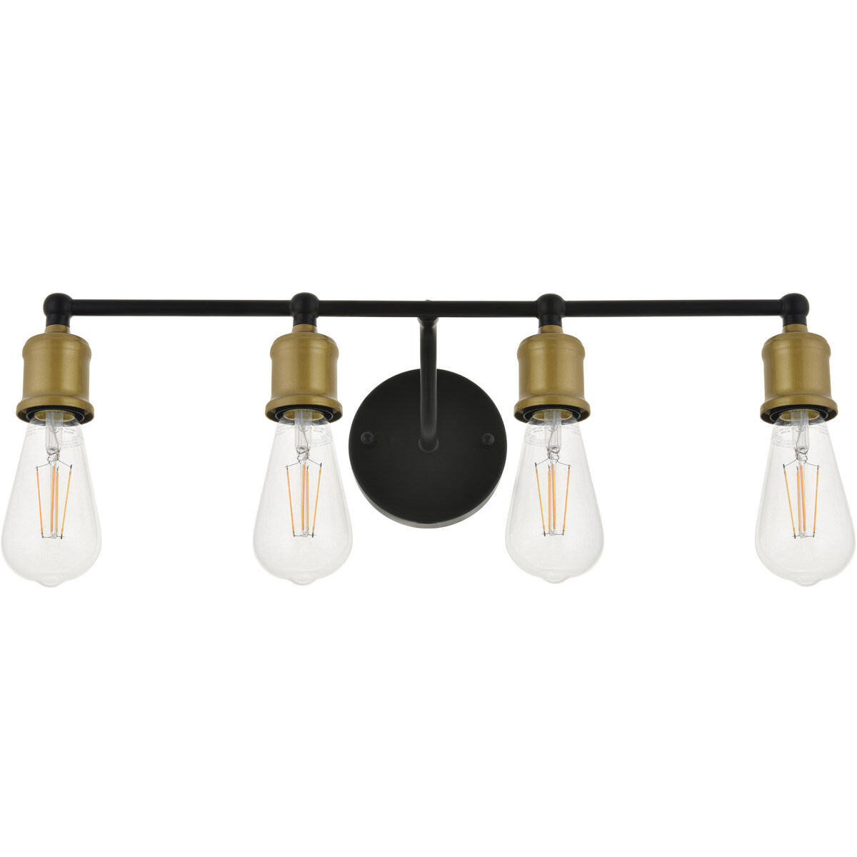 Serif 4 Light 22 inch Brass and Black Wall Sconce Wall Light