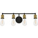Serif 4 Light 22 inch Brass and Black Wall Sconce Wall Light