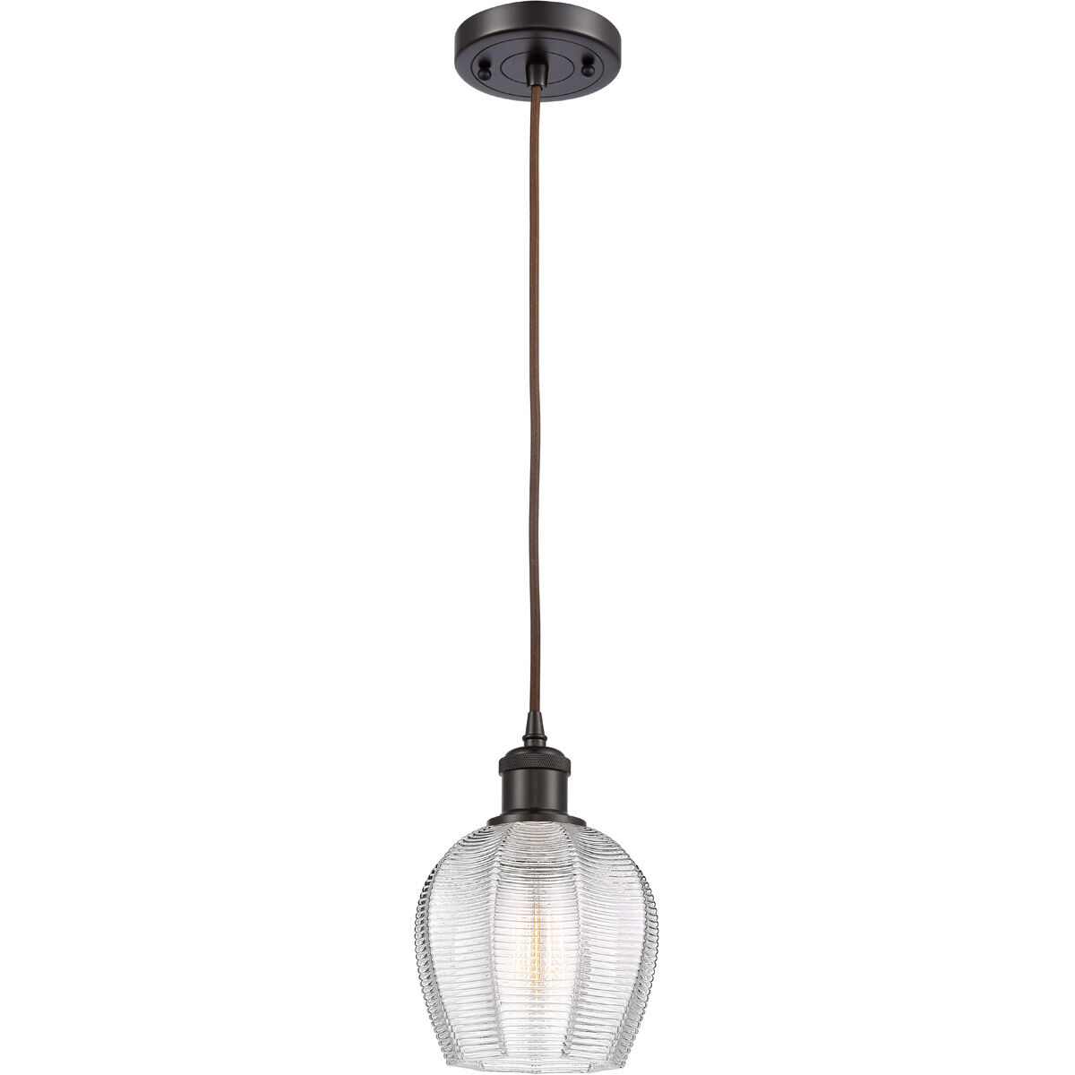 Ballston Norfolk 1 Light 6 inch Oil Rubbed Bronze Mini Pendant Ceiling Light in Clear Glass