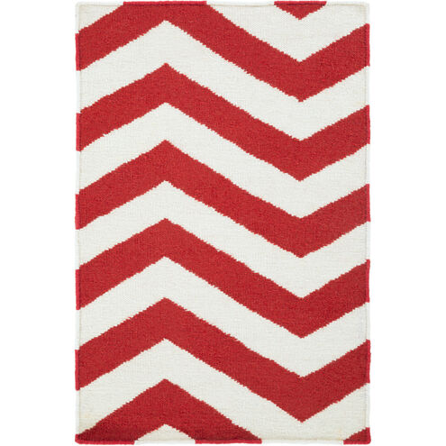 Frontier 36 X 24 inch Bright Orange, White Rug