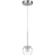 Ithaca LED 5 inch Brushed Steel Pendant Ceiling Light