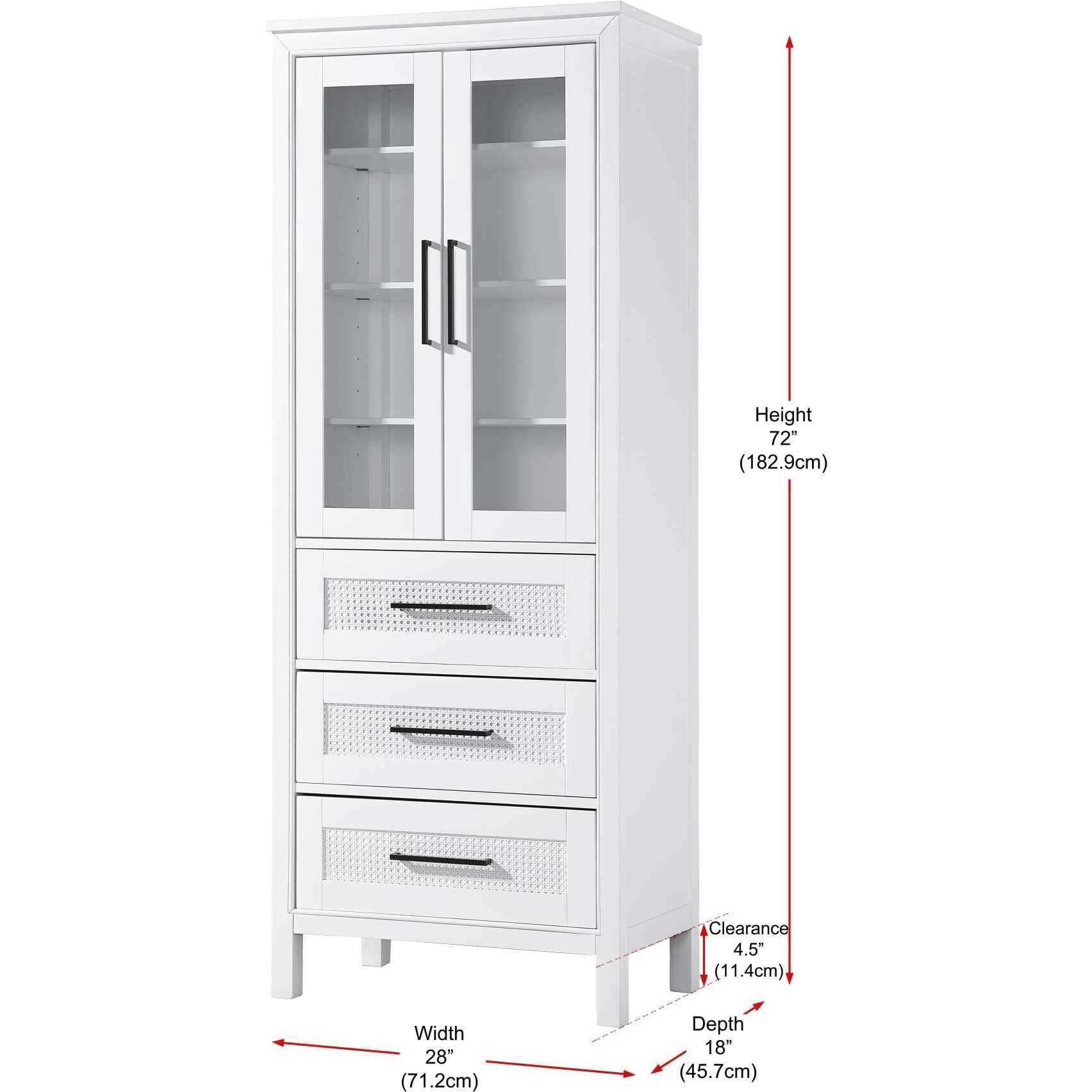 Alina White Bathroom Storage Cabinet