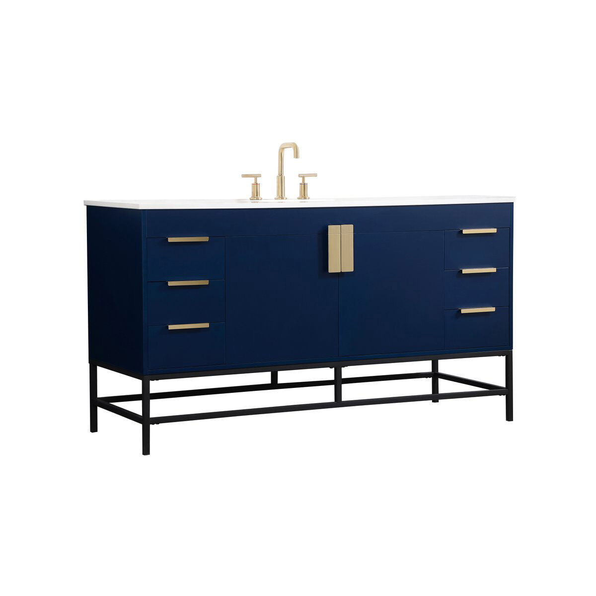 Eugene 60 X 22 X 34 inch Blue Vanity Sink Set