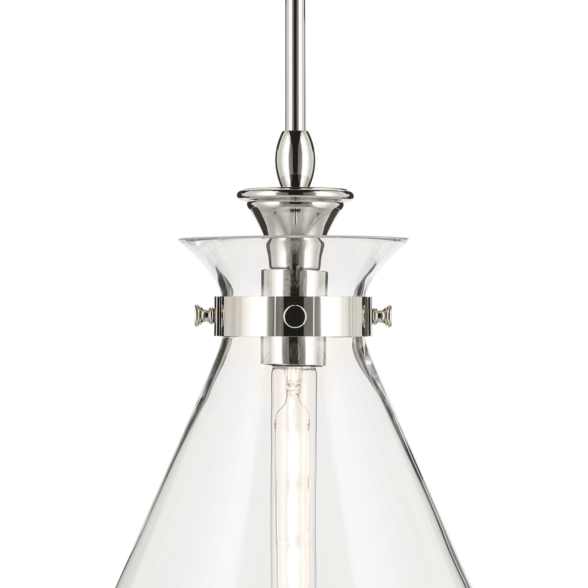 Laria 1 Light Polished Nickel Pendant Ceiling Light in Clear