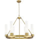 Boreas 6 Light 29 inch Brushed Brass Chandelier Ceiling Light in Striped White Glass