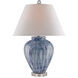 Malaprop 27.5 inch 150 watt Blue and White and Clear Table Lamp Portable Light