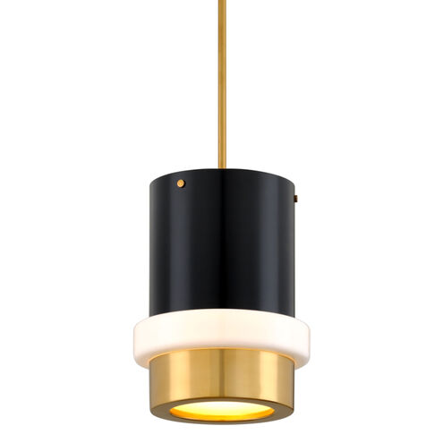 Beckenham 1 Light 11 inch Vintage Polished Brass/Black Pendant Ceiling Light