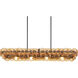 Loren 4 Light 54 inch Gunmetal Linear Pendant Ceiling Light