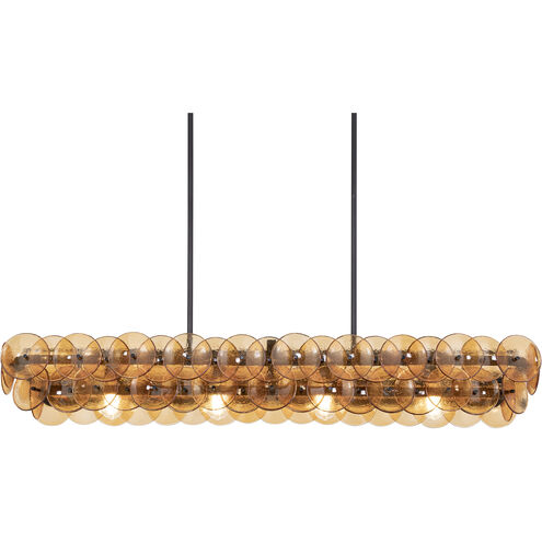 Loren 4 Light 54 inch Gunmetal Linear Pendant Ceiling Light