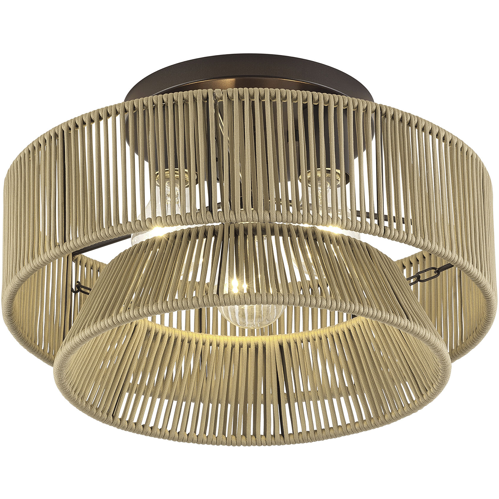 Florell 3 Light 15 inch English Bronze Semi Flush Mount Ceiling Light, Large