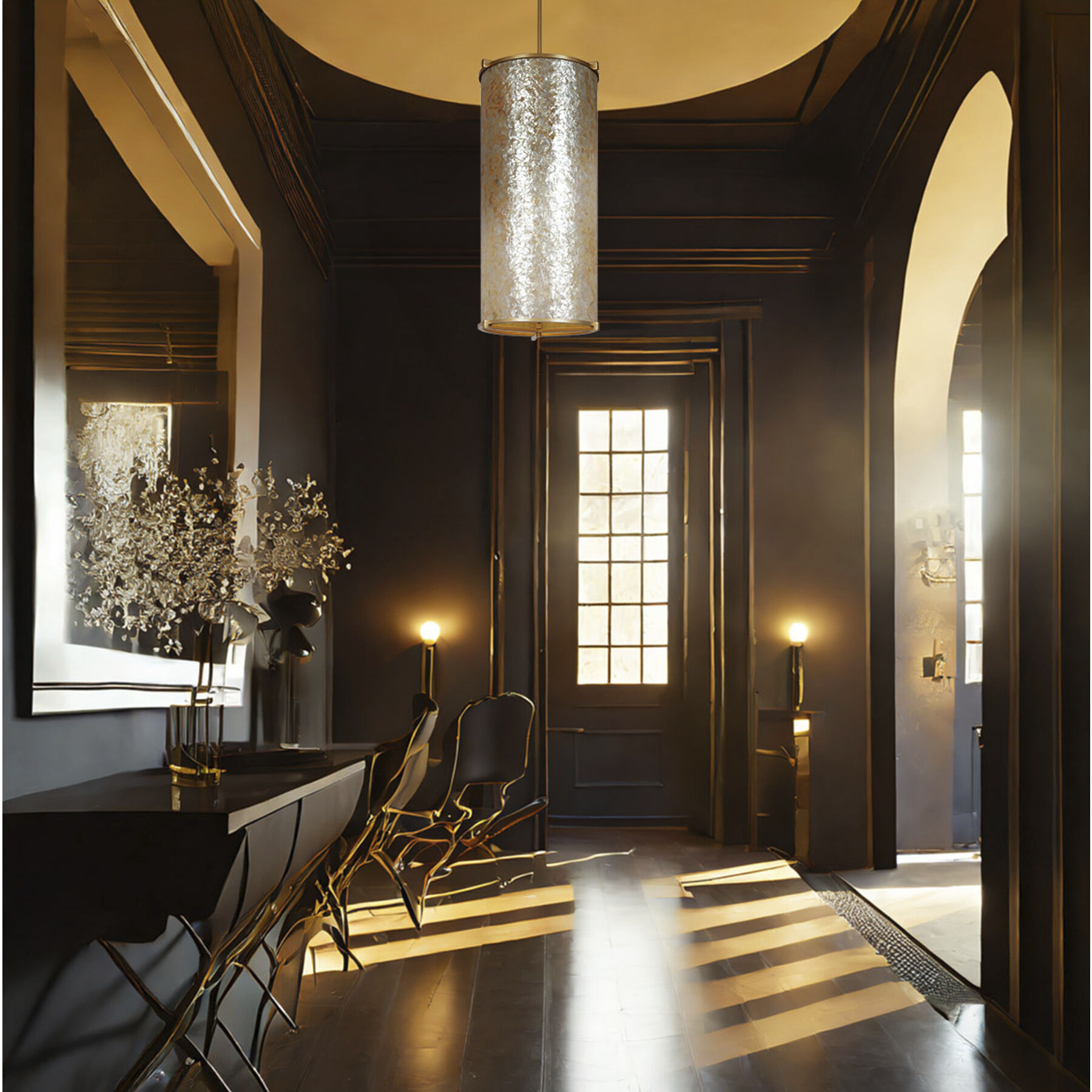 Sommers Bend 6 Light 15 inch Capiz Shell Gold Foyer Ceiling Light