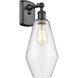 Ballston Cindyrella LED 7 inch Matte Black Sconce Wall Light in Seedy Glass
