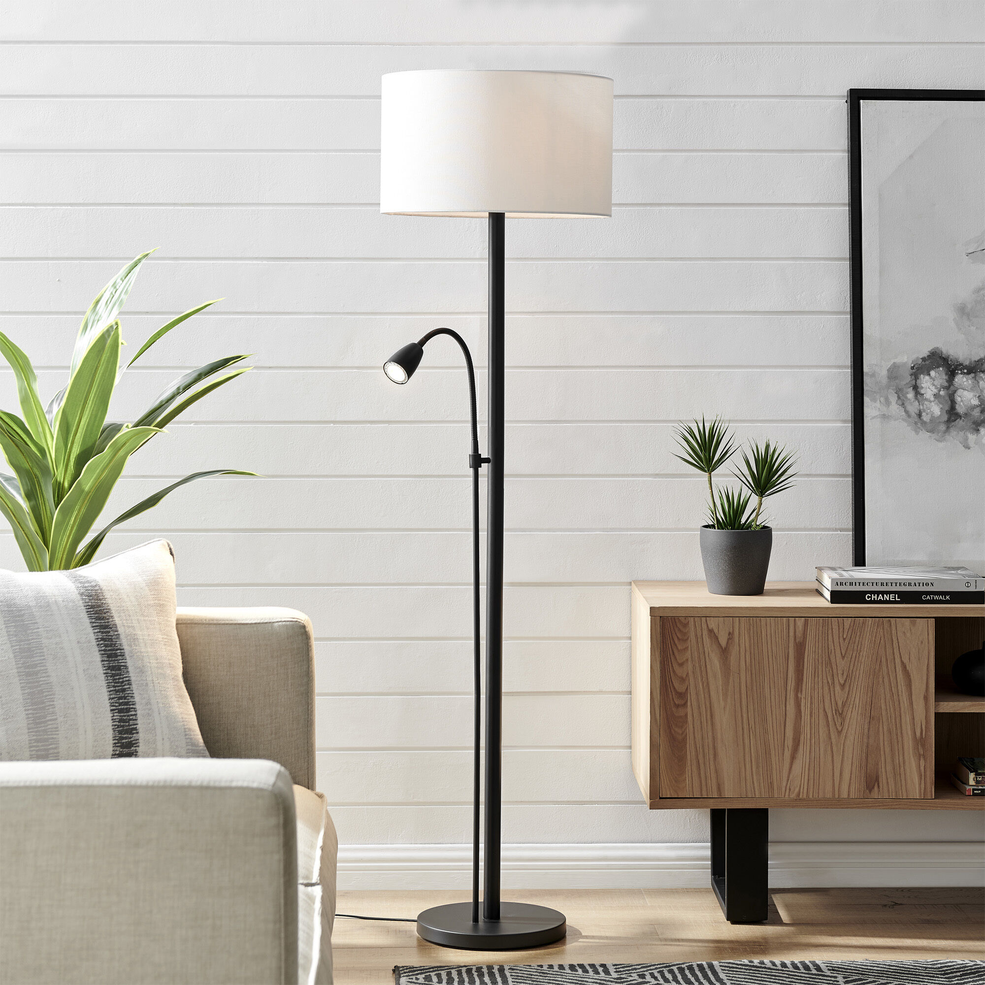 Nanette 64 inch 100.00 watt Black Floor Lamp Portable Light