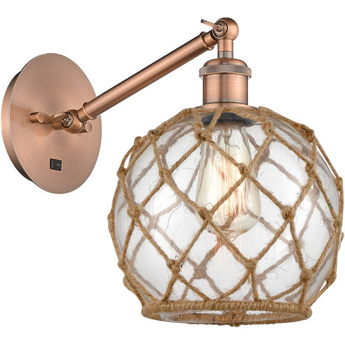 Ballston Farmhouse Rope LED 8 inch Antique Copper Sconce Wall Light