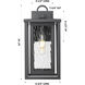 Ashland 1 Light 14 inch Matte Black Outdoor Sconce in Waterglass