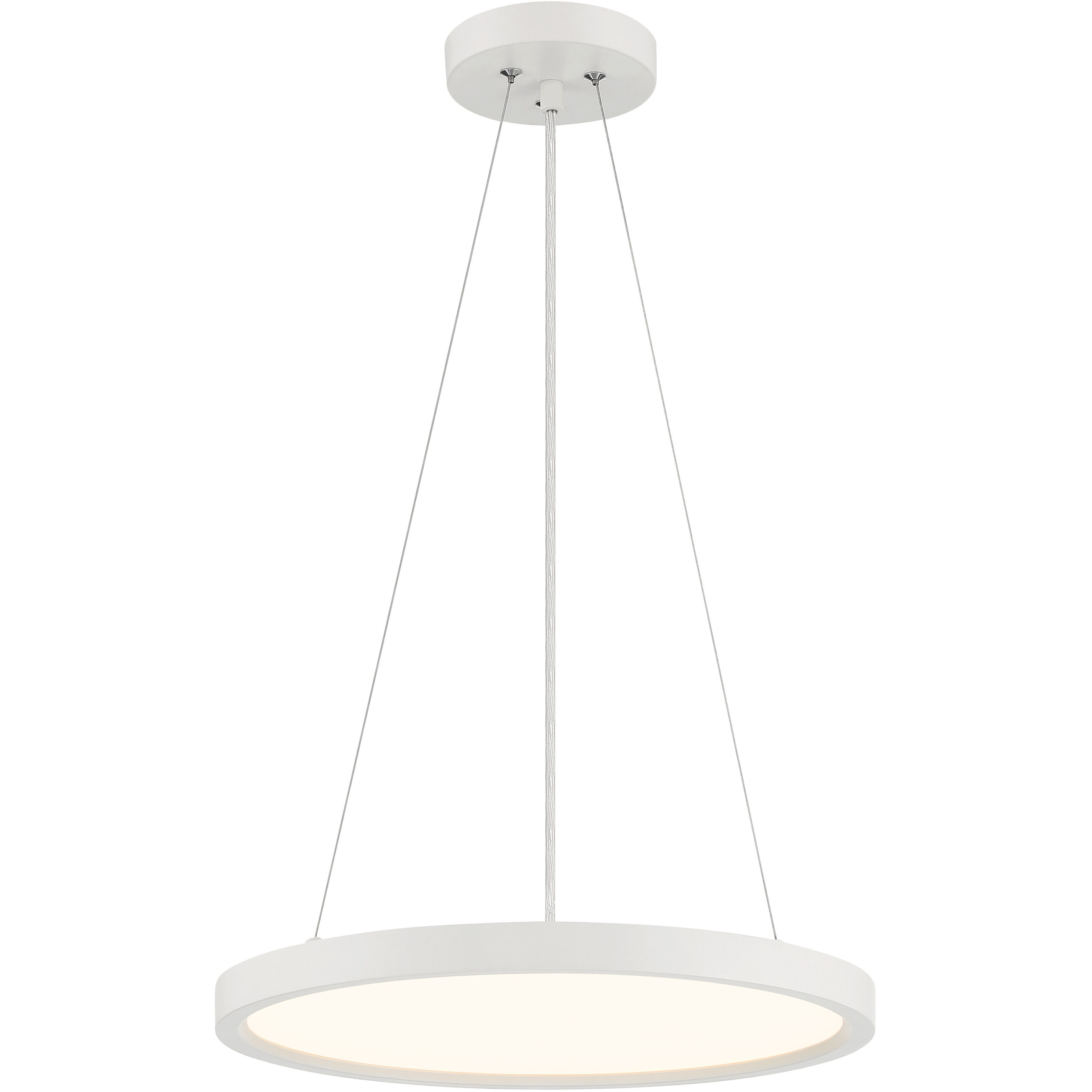 Vantage LED 15 inch White Pendant Ceiling Light, Round