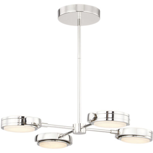 Blanco LED 28.13 inch Polished Nickel and Alabaster Pendant Ceiling Light