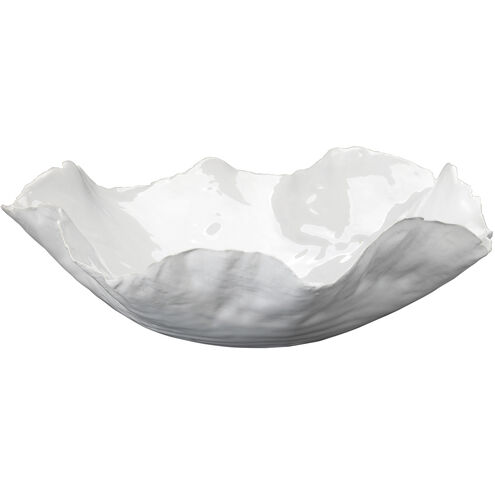 Peony 13 X 4 inch Bowl in White Ceramic