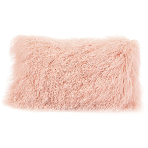 Lamb Fur 19 X 3 inch Pink Pillow