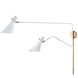 Spyder 2 Light 5.75 inch White and Natural Brass Wall Sconce Wall Light