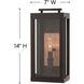 Sutcliffe LED 14 inch Oil Rubbed Bronze with Antique Copper Outdoor Wall Mount Lantern, Small