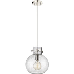 Newton Sphere Pendant Ceiling Light in Polished Nickel, Seedy Glass