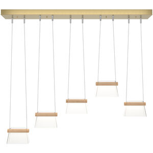 More Cowbell LED 40.3 inch Modern Brass Pendant Ceiling Light in Clear