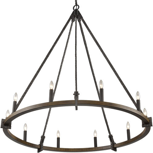 Harwell 10 Light 49.75 inch Antique Millwood and Foundry Steel Chandelier Ceiling Light