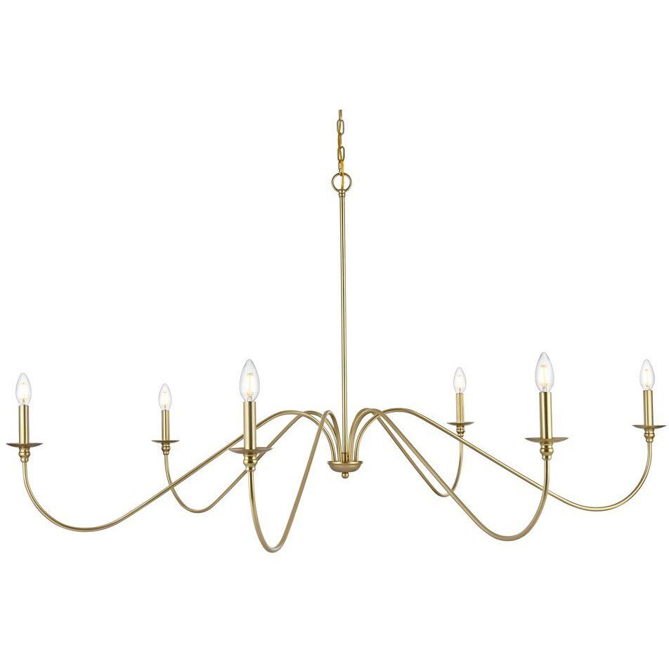 Rohan 6 Light 60 inch Brass Chandelier Ceiling Light