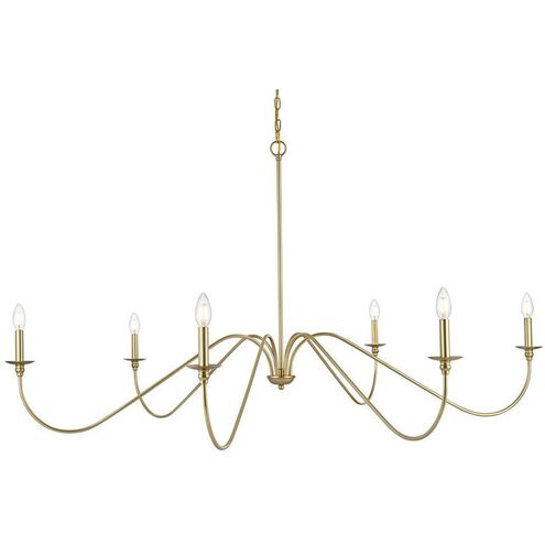 Rohan 6 Light 60 inch Brass Chandelier Ceiling Light