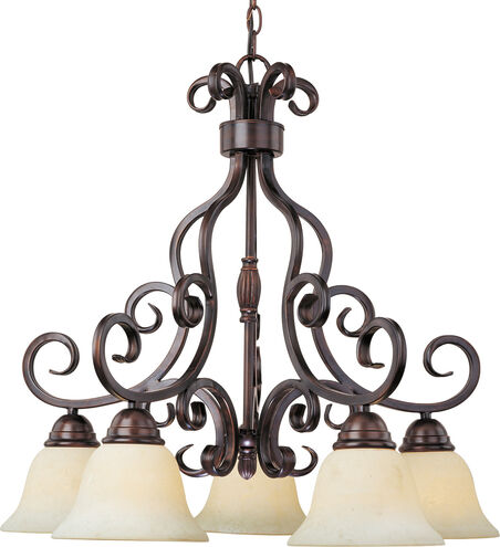 Manor 5 Light 26 inch Oil Rubbed Bronze Down Light Chandelier Ceiling Light